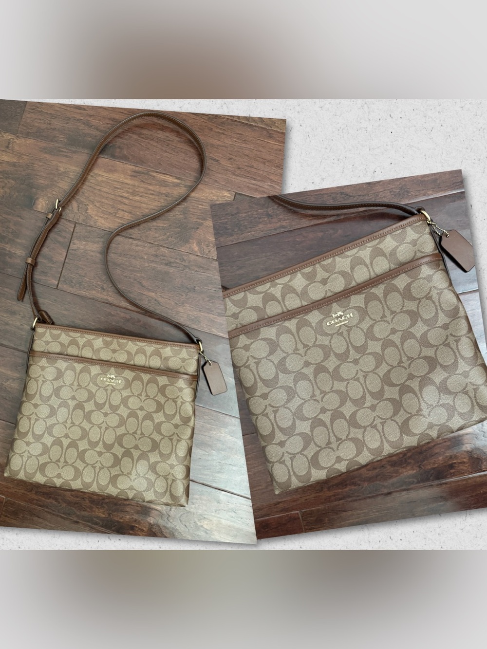 Coach Khaki & Brown Crossbody